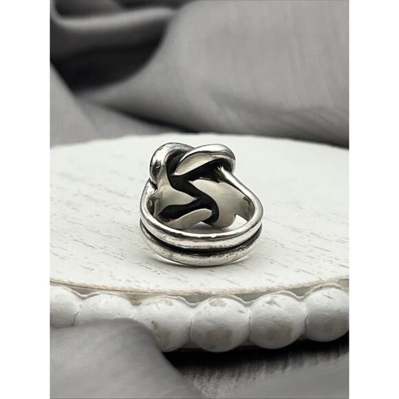 JAMES AVERY STERLING HEAVY BOLD DOUBLE LOVER'S KNOT *SIZE 6.5 - Picture 3 of 7